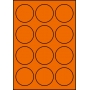 Etykiety A4 kolorowe Fi60 mm – pomarańczowe